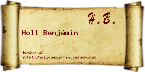 Holl Benjámin névjegykártya